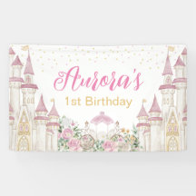 Princess Castle Carriage Birthday Banner Poster