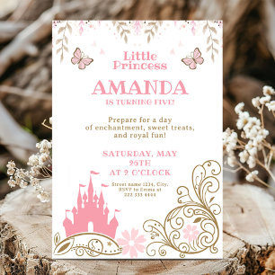 Princess Castle Fairytale Birthday Enchantment Inbjudningar