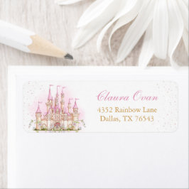 Princess Castle Födelsedagsfest Address Label Returadress Etikett