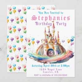 Princess Castle Födelsedagsfest inbjudan