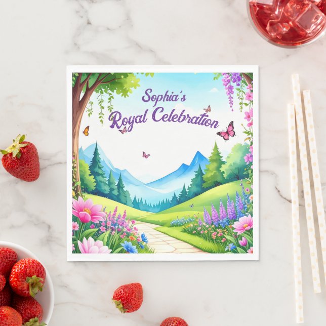 Princess Castle Födelsedagsfest Napkins Pappersservett (Insitu)