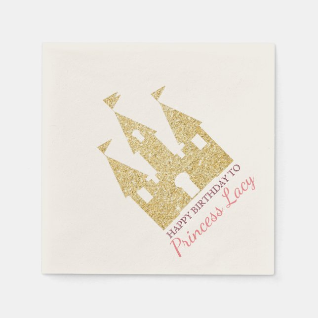 Princess Castle Födelsedagsfest Pappersservett (Framsidan)