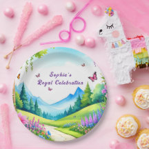 Princess Castle Födelsedagsfest Papprare Tallrikar