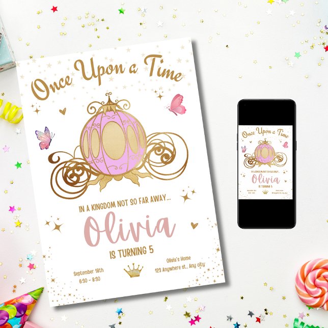 Princess Castle Girl Födelsedagsfest, Princess Bir Inbjudningar (Skapare uppladdad)