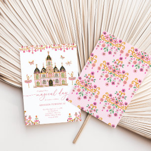 Princess Castle Girls Coquette Birthday-inbjudan Inbjudningar