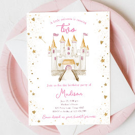 Princess Castle Magic Girl 2:a födelsedagen Inbjudningar