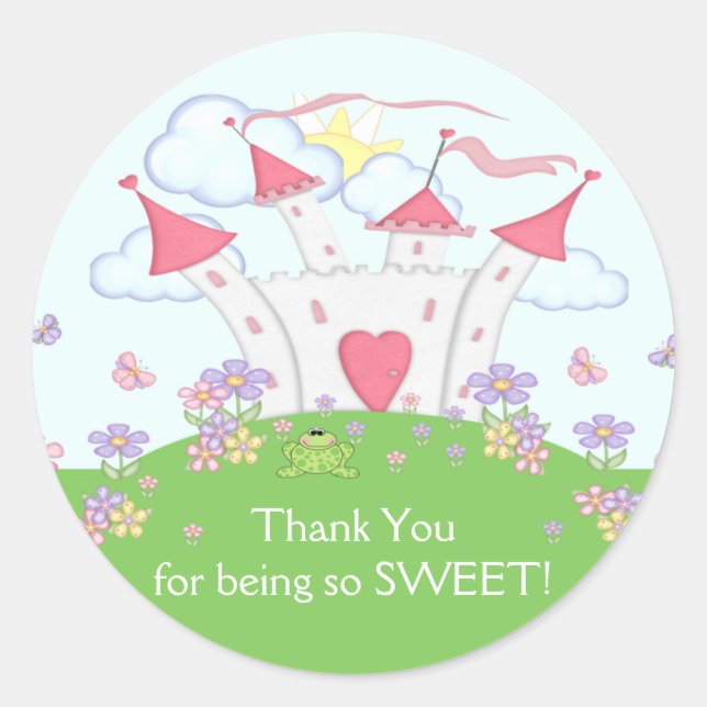 Princess Castle Tack Sticker Runt Klistermärke (Framsida)