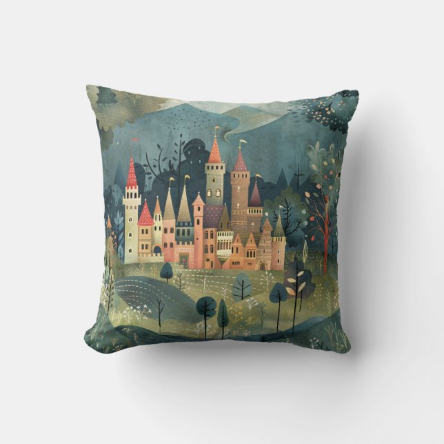 PRINCESS CASTLE THROW PILLOW KUDDE (Framsida)