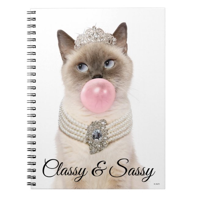 Princess Cat Blowing Bubble Gum Anteckningsbok (Framsidan)