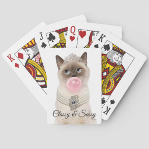 Princess Cat Blowing Bubble Gum Casinokort