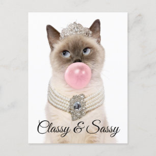 Princess Cat Blowing Bubble Gum Inbjudan Vykort