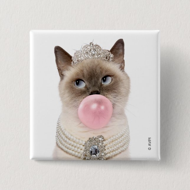 Princess Cat Blowing Bubble Gum Knapp (Framsida)