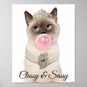 Princess Cat Blowing Bubble Gum Poster