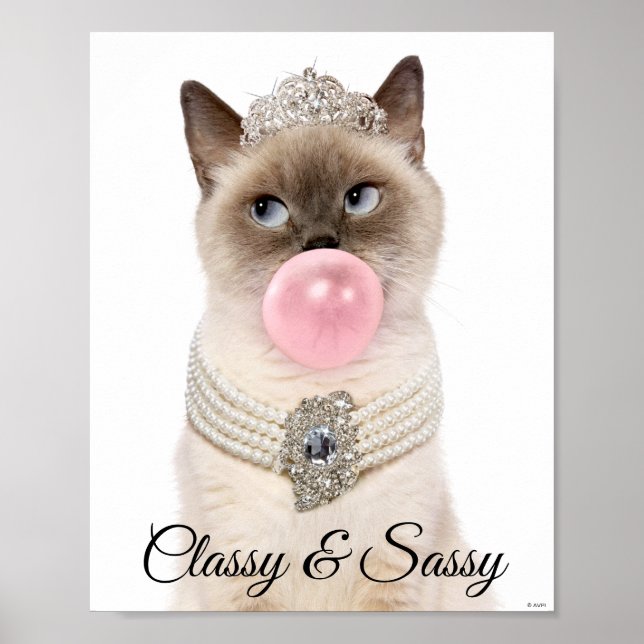 Princess Cat Blowing Bubble Gum Poster (Framsidan)