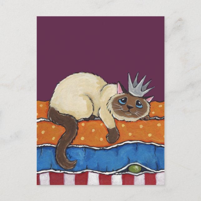 Princess Cat och Pea Art Postcard Vykort (Framsida)