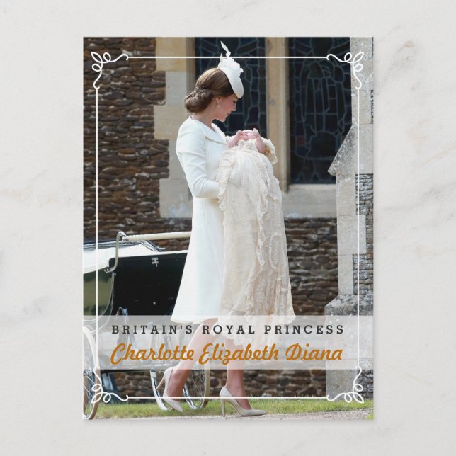Princess Charlotte Elizabeth Diana - Christening Vykort (Framsida)