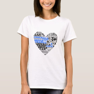 Princess Cinderella Shoes Quote Heart Blue T-Shirt