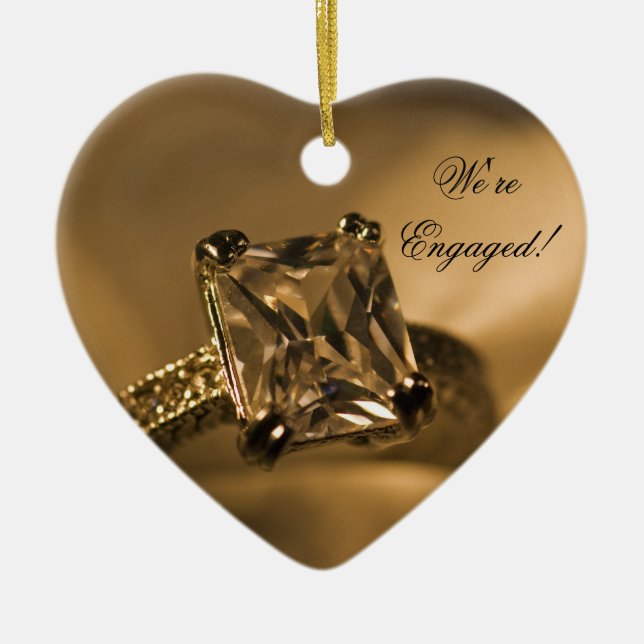 Princess Cliond Diamond Förlovning Ring Julgransprydnad Keramik (Framsidan)