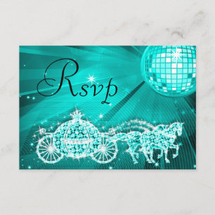 Princess Coach & Horses & Disco Boll OSA Kort