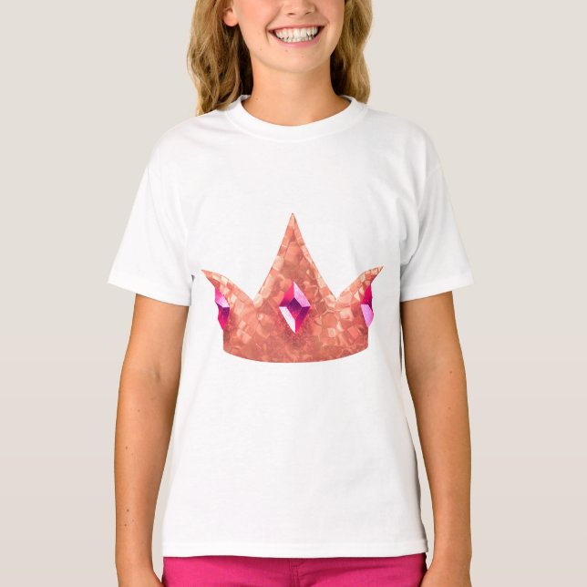 Princess Crown Birthday Party T-Shirt (Framsida)
