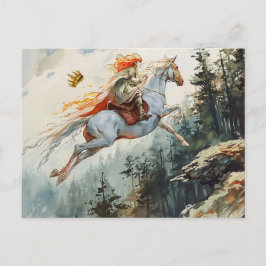 Princess Crown Lost Rosstrappe Legend Watercolor Vykort