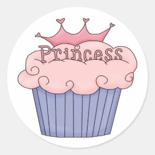Princess Cupkaka Runt Klistermärke