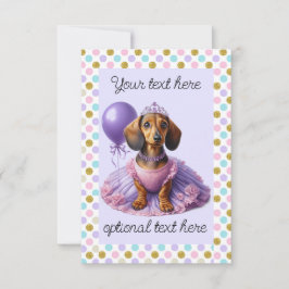 Princess Dachshund Party Inbjudningar