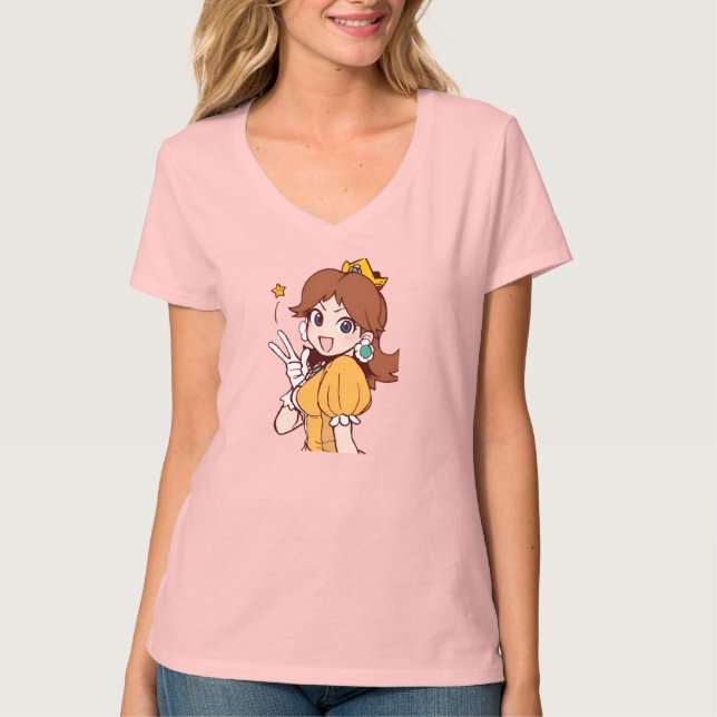 Princess Daisy - Cheerful & Cute Nintendo Characte T Shirt (Framsida)