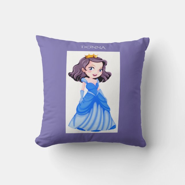 Princess dekorativ kudde. Personlig namn. Kudde (Framsida)