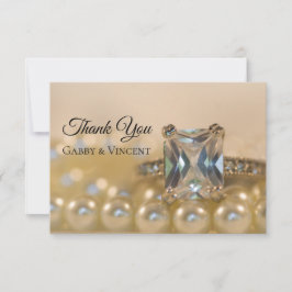 Princess Diamond Pearl Bröllop Flat Tackkort Inbjudningar
