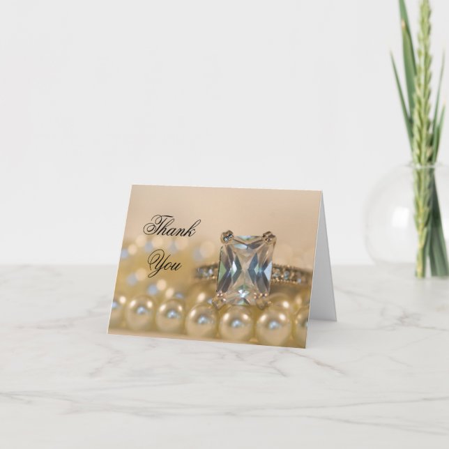 Princess Diamond Ring Pearls Bridesmaid Tack (Framsida)