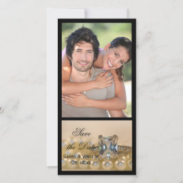 Princess Diamond Ring Pearls Bröllop spara datum Spara Datumet