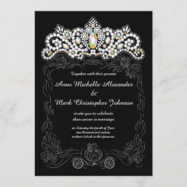 Princess Diamond Tiara Bröllopation 5 x 7 Inbjudningar