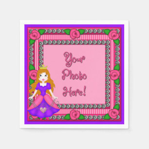 Princess Diamonds FR01-Rosa-BL-PAPPRA NAPKINS Pappersservett