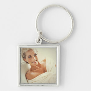 Princess Diana 1997 Fyrkantig Silverfärgad Nyckelring