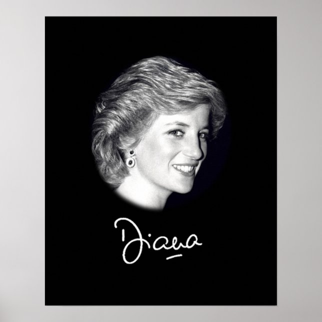 Princess Diana autograph Poster (Framsidan)