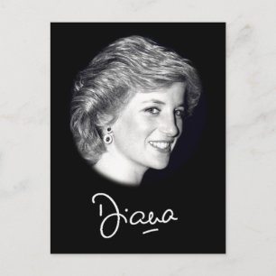 Princess Diana autograph Vykort