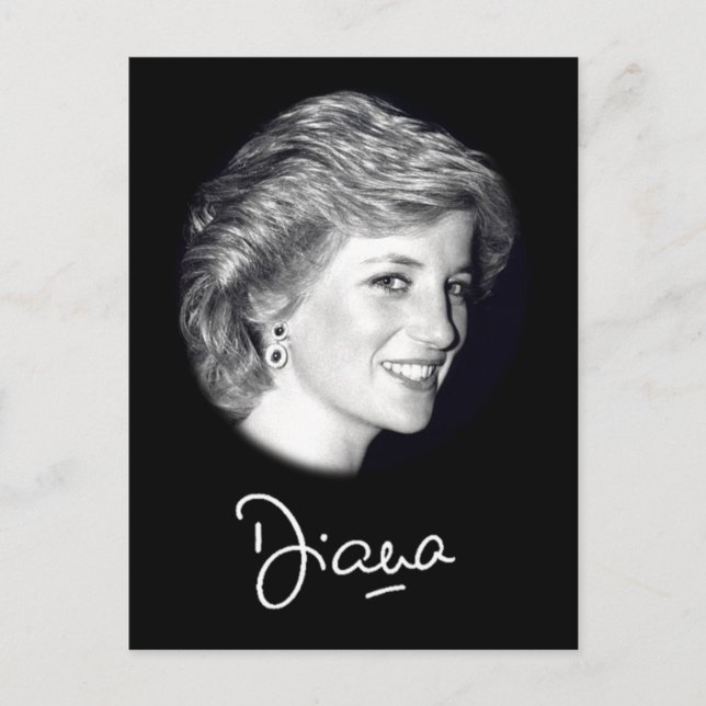 Princess Diana autograph Vykort (Framsida)