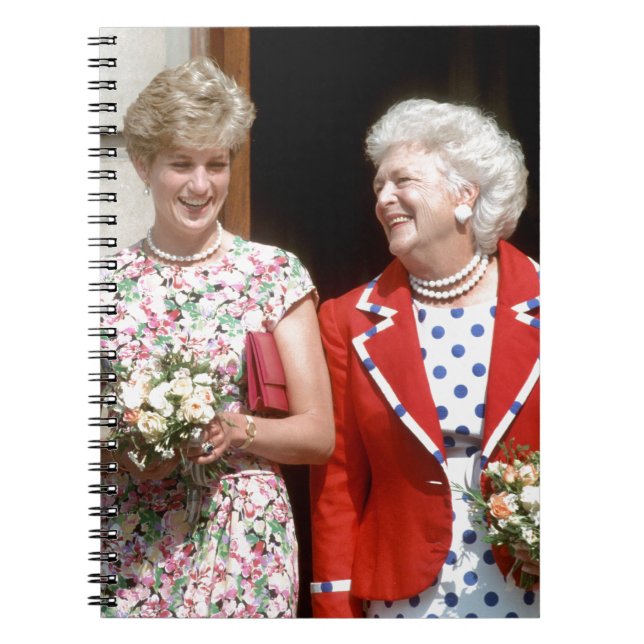 Princess Diana-Barbara Bush Anteckningsbok Med Spiral (Framsidan)
