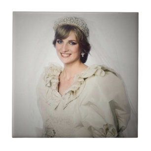 Princess Diana bröllop porträtt stilized Kakelplatta
