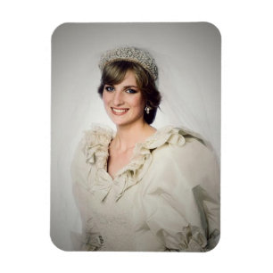 Princess Diana bröllop porträtt stilized Magnet