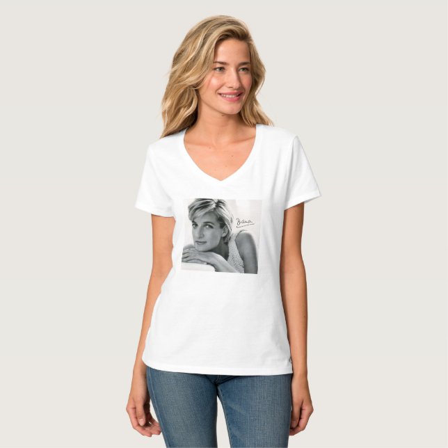 Princess Diana Flott Namnteckning T-tröja T-shirt (Hel framsida)