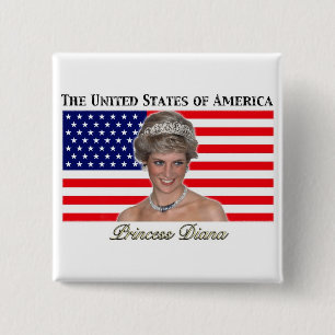 Princess Diana USA flagga Knapp