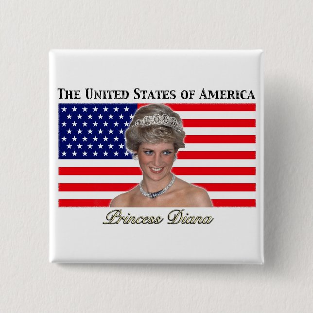 Princess Diana USA flagga Knapp (Framsida)