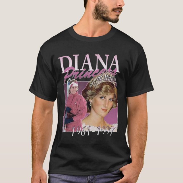 Princess Diana Vintage 90s Classic T-Shirt (Framsida)