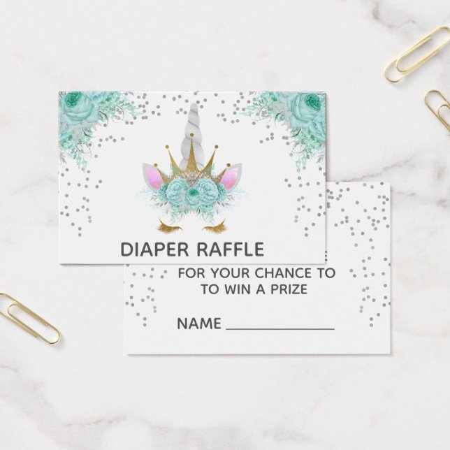 Princess Diaper Raffle, Silver och Guld Visitkort (Kontor)