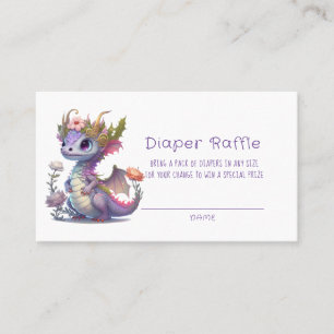Princess Dragon Blommigt Girl Baby Shower Visitkort