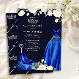 Princess Dress och Ro Blue Quinceanera Inbjudningar