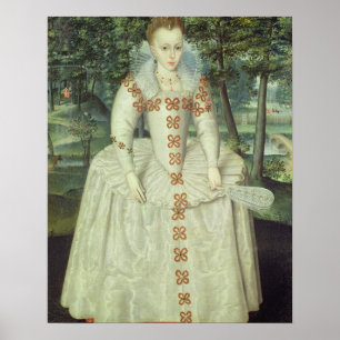 Princess Elizabeth (1596-1662) 1603 (olja på canva Poster