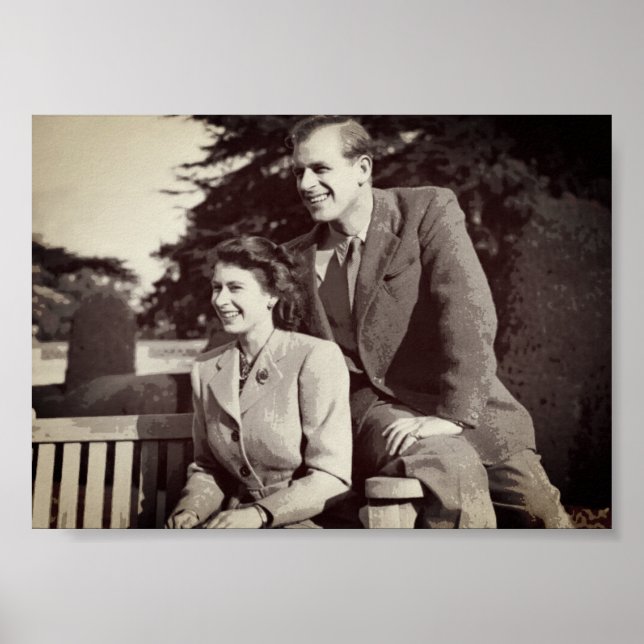 Princess Elizabeth II Prince Philip Poster (Framsidan)